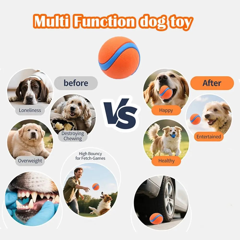 Natural Rubber Dog Ball Toy – Non-Toxic Bouncy Fetch Ball