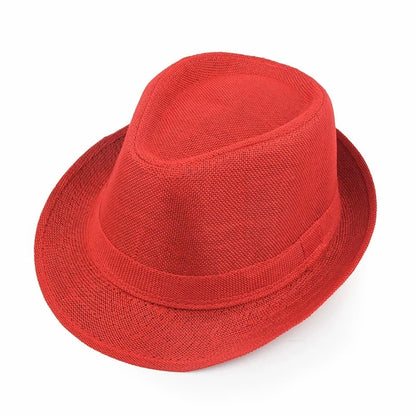 Linen Fedora Hat Unisex Summer Sun Hat with Band