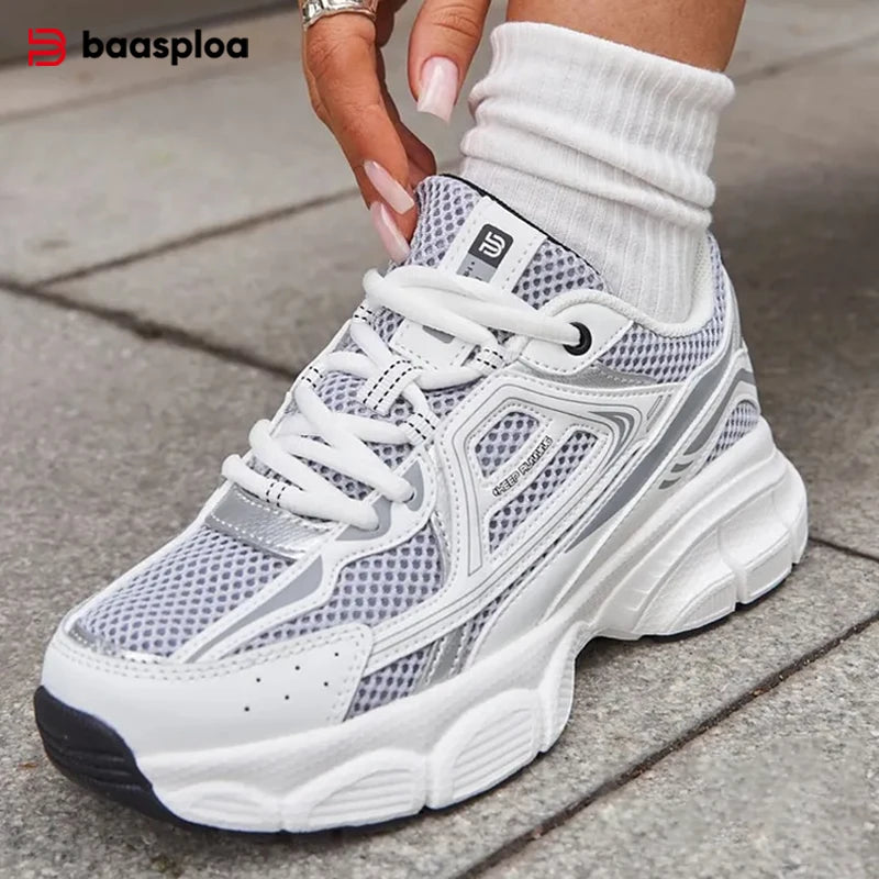 Baasploa Women's Mesh Sneakers – Lightweight Breathable Running Shoes