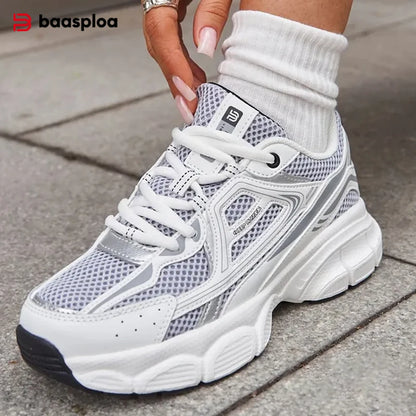 Baasploa Women's Mesh Sneakers – Lightweight Breathable Running Shoes
