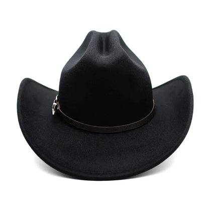 Vintage Western Cowboy Hat – Wide Brim Felt Hat for Men & Women