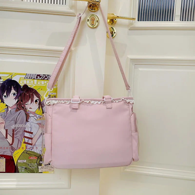 Kawaii JK Messenger Bag – Anime Bow Crossbody Shoulder Bag for Girls