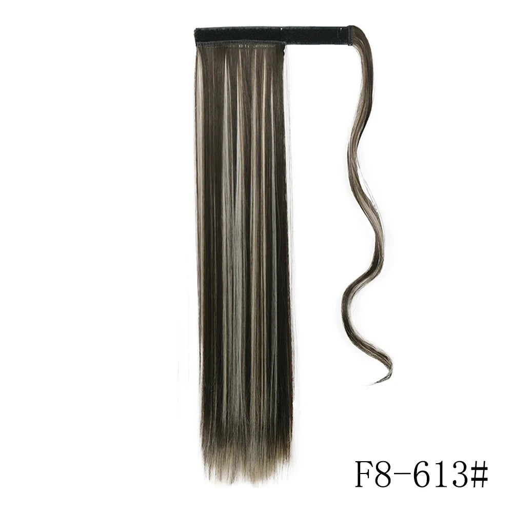 Wrap Around Ponytail Extension – Long Straight Synthetic Clip-In