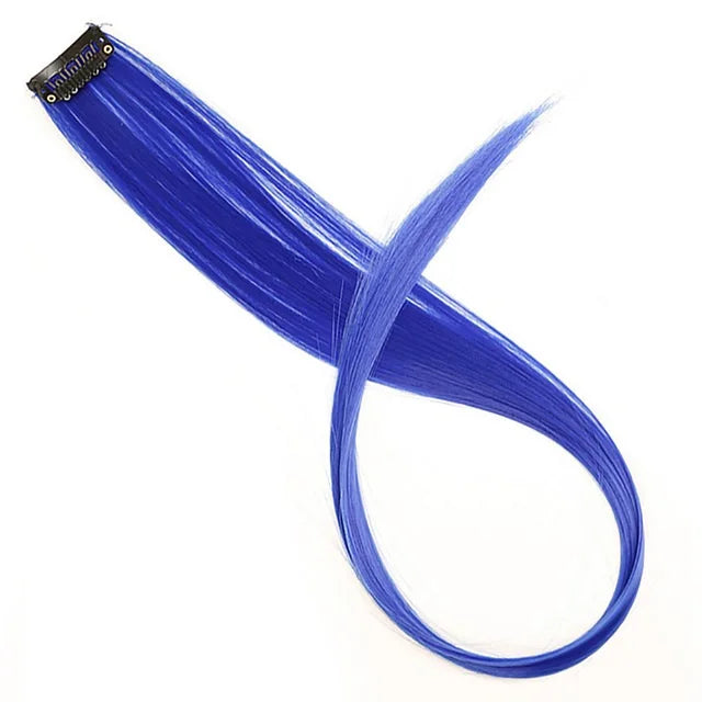 Clip-In Hair Extensions 22 Inch Straight Synthetic – Rainbow Colors