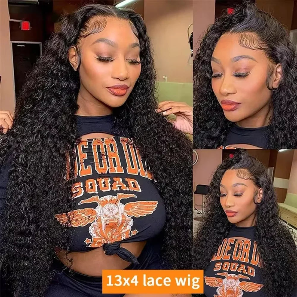 Natural Deep Wave Human Hair Wigs 40 Inch Extra Long 13x4 13x6 Hd Lace Frontal Design 250 Density