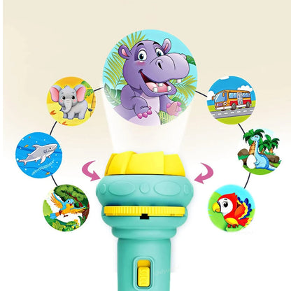 Kids Projector Flashlight – 10 Cards, 80 Patterns, Night Light