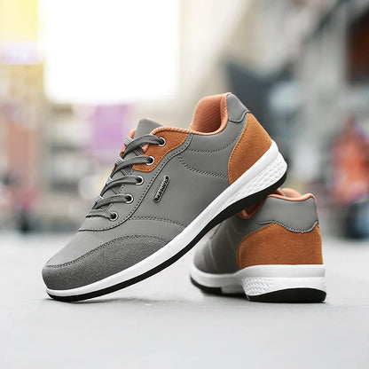 Men's Waterproof Leather Sneakers – Non-Slip Casual Walking Shoes