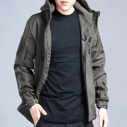 Men's Softshell Fleece Jacket – Windproof Thermal Outdoor Coat