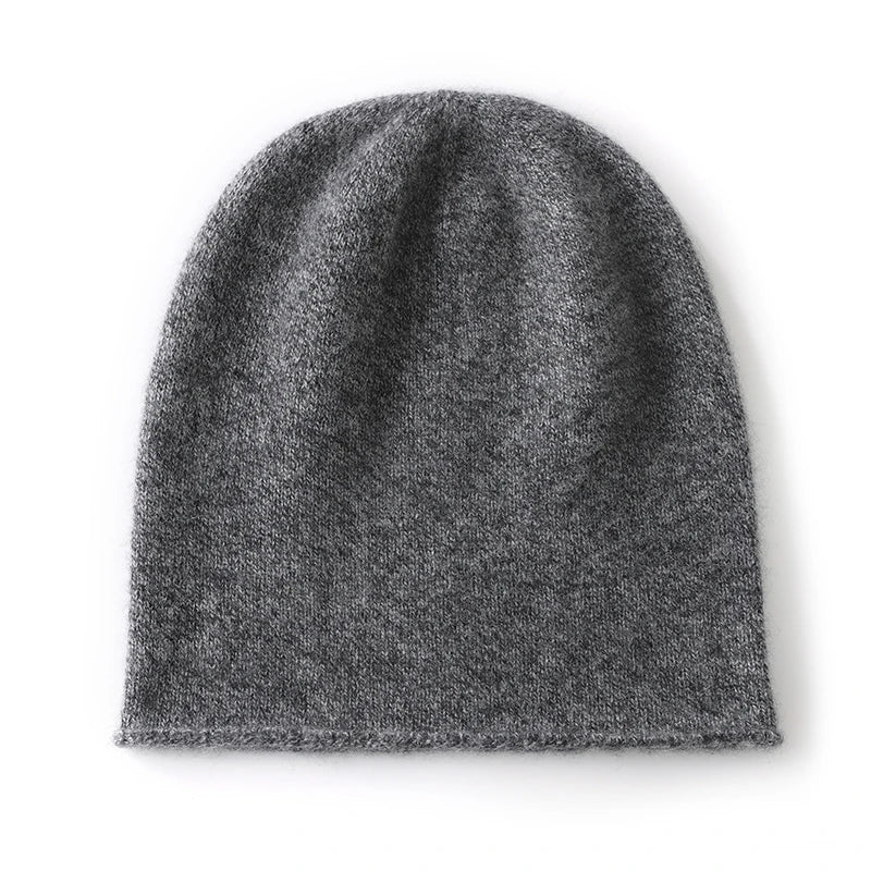 100% Cashmere Knit Beanie – Luxury Winter Hat for Women & Men
