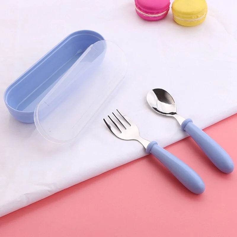 Kids Stainless Steel Cutlery Set with Portable Case