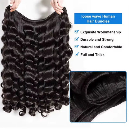 30 40 Inch Loose Wave Bundles 3 4 5pcs Raw Virgin Unprocessed Human Hair Brazilian Deep Extensions