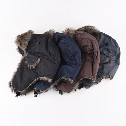 Men's Winter Trapper Hat with Faux Fur Earflaps
