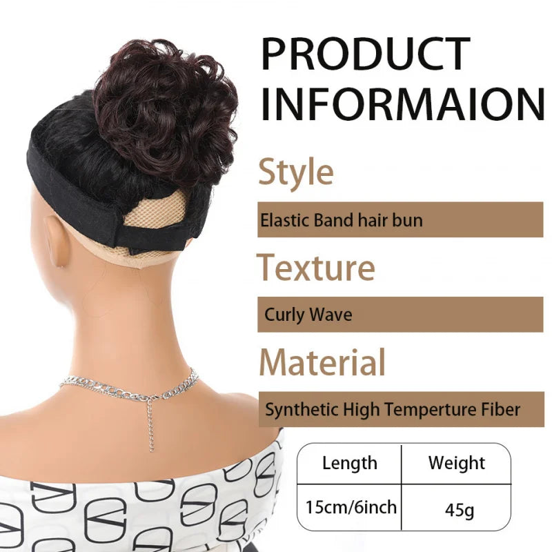 Claw Clip Messy Bun Hair Piece Curly Wavy Synthetic Updo