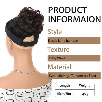 Claw Clip Messy Bun Hair Piece Curly Wavy Synthetic Updo