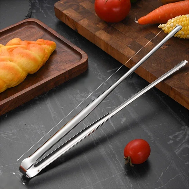 Super Grip Non-Slip Kitchen Tongs - Wide-Tip Stainless Steel Design Effortless Cooking