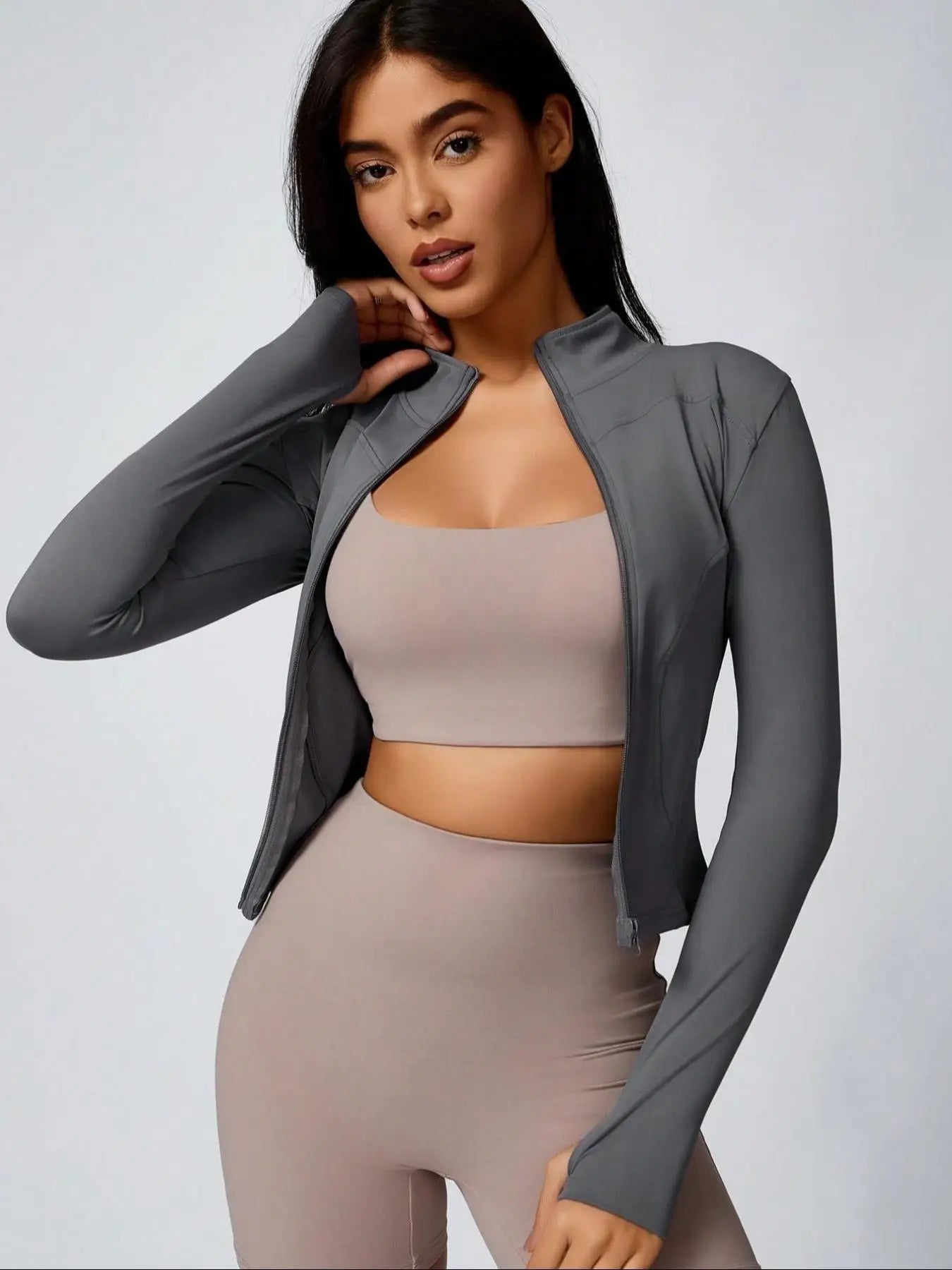 Women's Slim Fit Athletic Zip-Up Jacket – Quick Dry