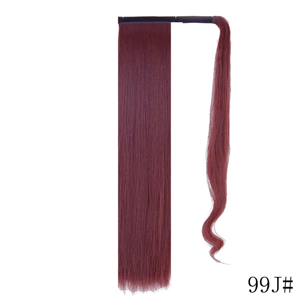 Wrap Around Ponytail Extension – Long Straight Synthetic Clip-In