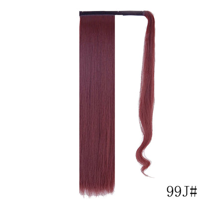 Wrap Around Ponytail Extension – Long Straight Synthetic Clip-In