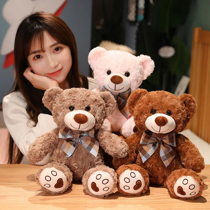 60cm Cute Classic Teddy Bear Plush Toys Kawaii Bow Tie Plushie Pillow Stuffed Soft Dolls Kids Girls