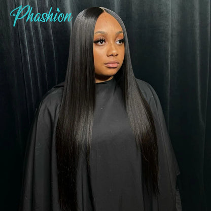 Phashion 24 26 Inch 5x5 4x4 Straight Lace Closure Only Pre Plucked Long Full Swiss Transparent 100