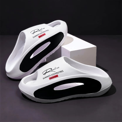 Men's Lightweight EVA Slides – Trendy Cut-Out Design Sandals