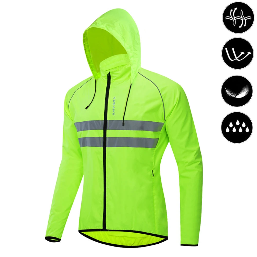 Cycling Windbreaker Jacket Men – Windproof Reflective Running Vest & Hooded Coat