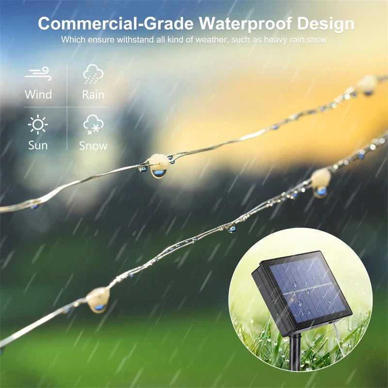 32m Led Solar String Fairy Lights Outdoor Path Garlands Lamp Patio Waterproof Christmas Wedding