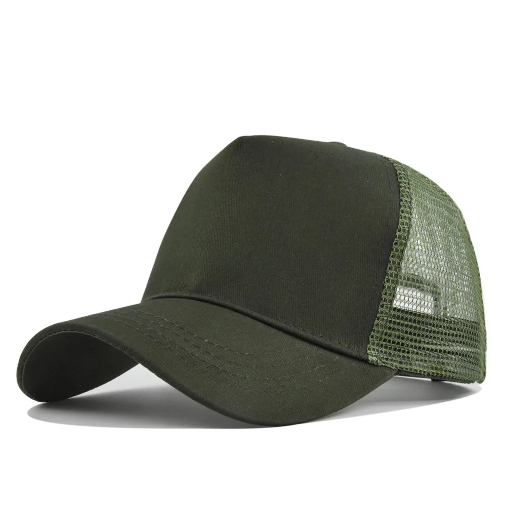 Custom Logo 5-Panel Mesh Trucker Baseball Cap – Men & Women