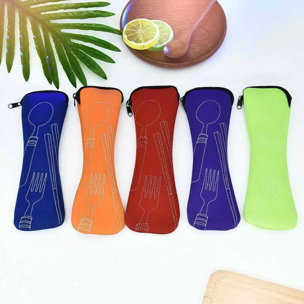 Portable Cutlery Travel Bag – Zippered Utensil Pouch for Picnic & On-the-Go