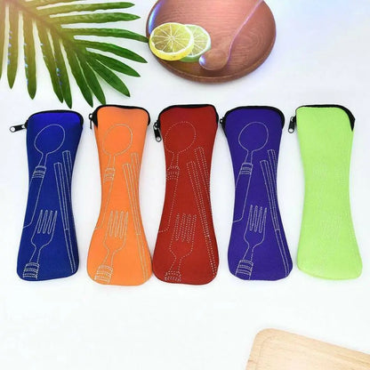 Portable Cutlery Travel Bag – Zippered Utensil Pouch for Picnic & On-the-Go