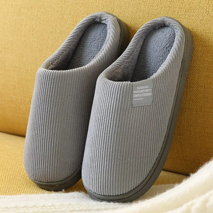 Women S Men Thick Soft Bottom Home Slippers Household Plush Anti-Slip Thermal Indoor Winter - Soft