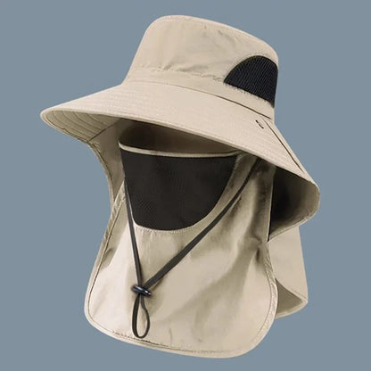 UV Protection Sun Hat with Face Cover – Unisex Outdoor Bucket Hat