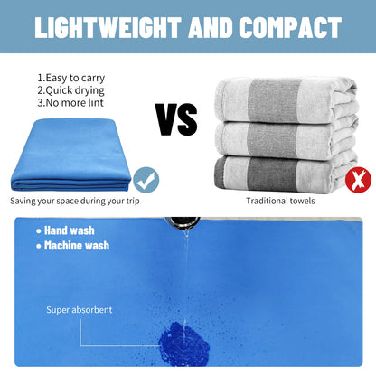 Microfiber Travel Towel with Mesh Bag – Quick Dry & Absorbent