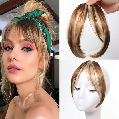 Clip-In Bangs Hair Extension Middle Part Natural Seamless Fringe