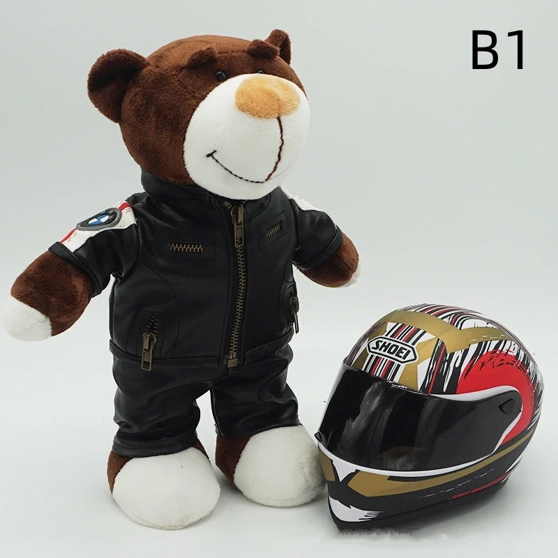 Motorcycle Helmet Teddy Bear Plush Toy – Biker Stuffed Animal Gift