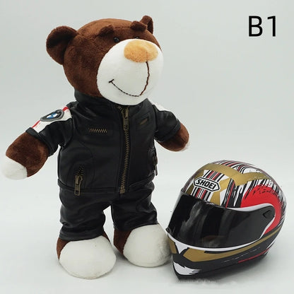 Motorcycle Helmet Teddy Bear Plush Toy – Biker Stuffed Animal Gift