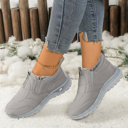 Women's Fleece-Lined Winter Snow Boots Slip-On Warm Casual Shoes