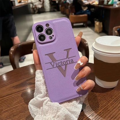 Personalized Customized Initials Name Case Iphone 17 16 15 14 13 12 11 Pro Max Plus Big Letter Laser