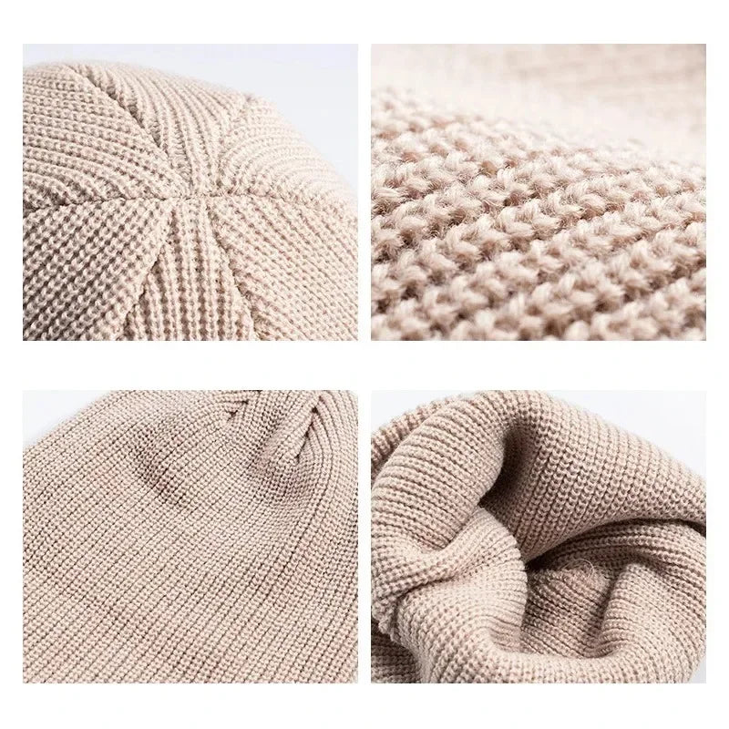 Winter Knit Beanie – Warm Thermal Running Hat for Outdoor Sports & Cycling