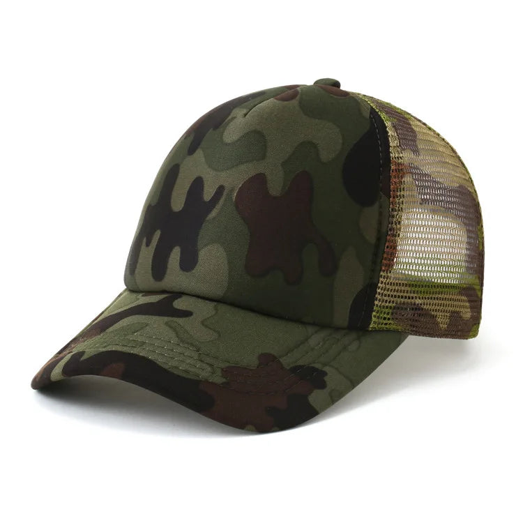 Custom Logo Mesh Trucker Hat – 5-Panel Snapback Baseball Cap for Men & Women