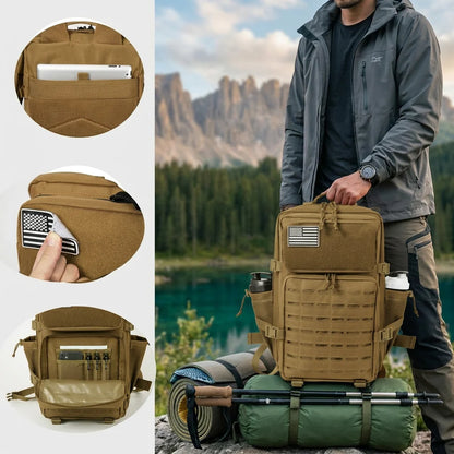 45L Tactical Backpack – MOLLE Hiking & Camping Bag for Men