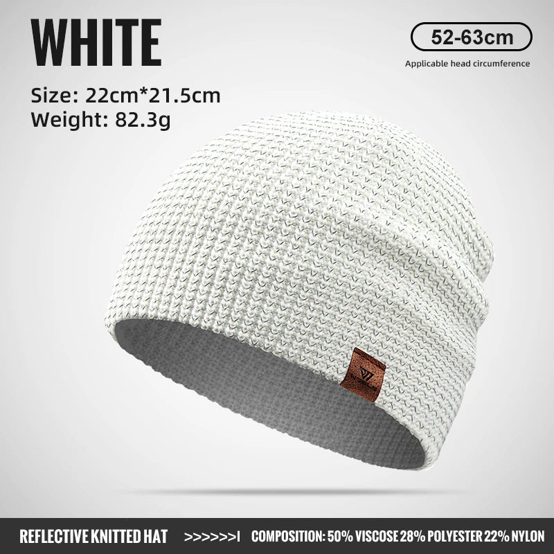 Reflective Knitted Beanie Hat Windproof Unisex