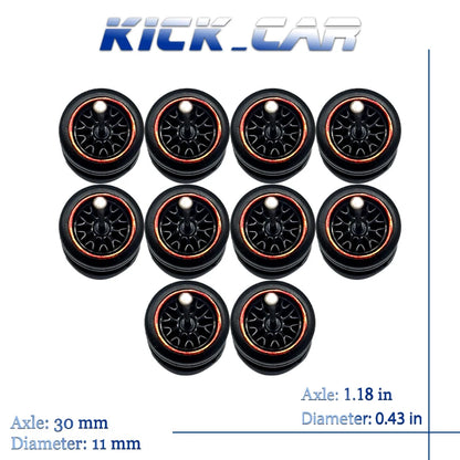 1:64 Scale Rubber Wheels Upgrade Set – 5 Cars (10 Wheels)