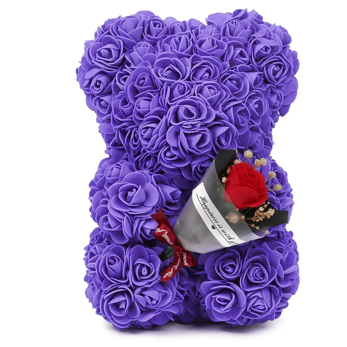Rose Teddy Bear with LED Lights Artificial Flower Gift
