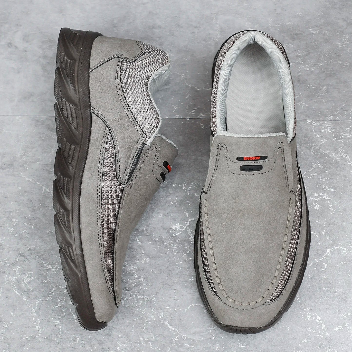 Men's Leather Slip-On Loafers – Breathable Casual Flat Shoes