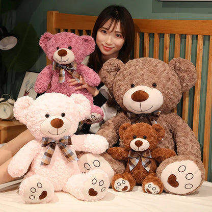 60cm Cute Classic Teddy Bear Plush Toys Kawaii Bow Tie Plushie Pillow Stuffed Soft Dolls Kids Girls