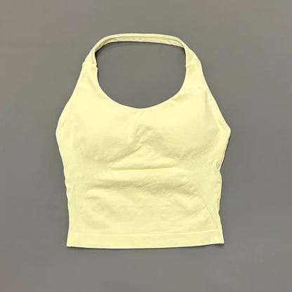 Seamless Halter Longline Sports Tank Top for Women – Gym Yoga Workout