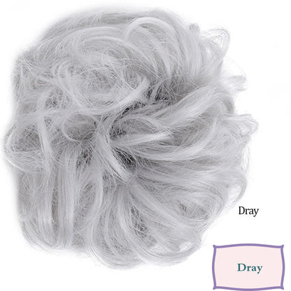 Synthetic Messy Hair Bun Chignon Scrunchies Fake Band Braid Elastic Hairpiece Tail Donut Updo Pieces