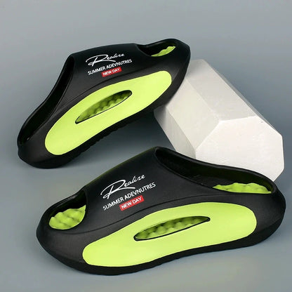 Men's Lightweight EVA Slides – Trendy Cut-Out Design Sandals