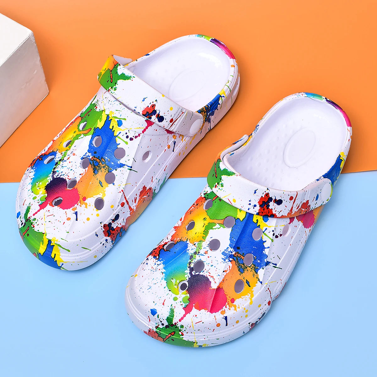 Unisex Paint Splatter Clogs – Breathable Slip-On Garden Shoes